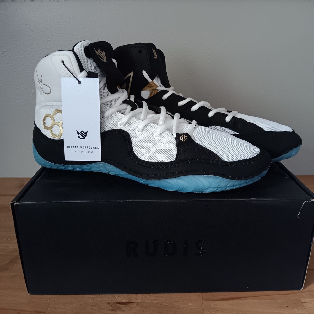 RUDIS JB1 Wrestling Shoes Mens 10.5 Ice NWB Jordan Burroughs JBANC1000-AIC-10.5